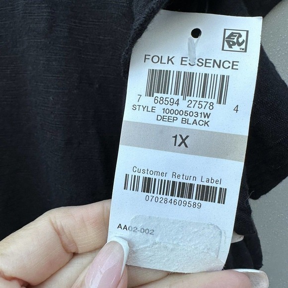 Style&co. Women's Plus Black Fog Crew Neck Top 100% Cotton NWT Size 1X - Picture 7 of 8